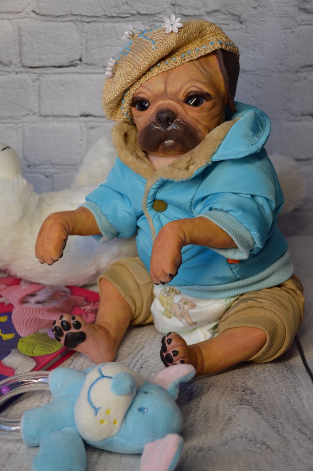 реборн собачка. реборн животные. реборн животные. реборн мопс. реборн кукла обезьянья.