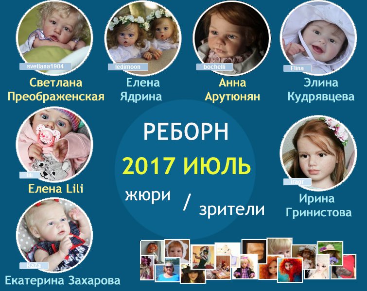 Жюри. Авторский конкурс. Лучшая кукла реборн - июль 2017