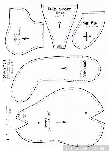 Мишка Тедди для души, с выкройкой