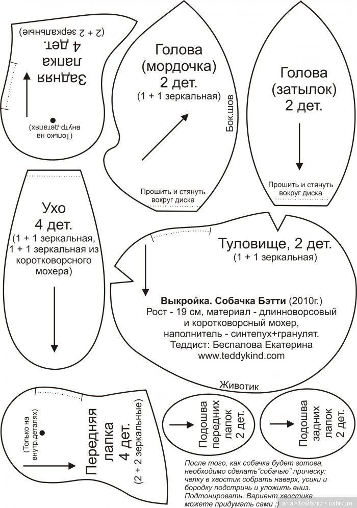 Собачка Бетти с выкройкой игрушки от Екатерины Беспаловой (фото 3)