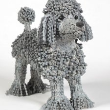 Скульптуры собак из велосипедных цепей