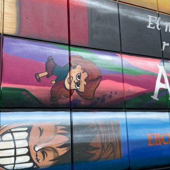 Стрит-арт для библиотеки от Jan Is De Man