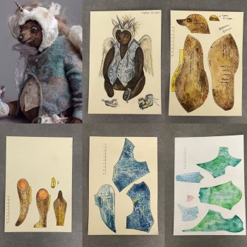 Мишка с выкройкой от Юлии Кукушкиной