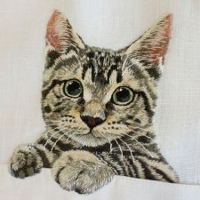 Авторская вышивка Hiroko Kubota, котики