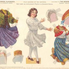 Национальные танцы в виде бумажных кукол