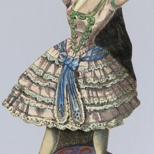 Антикварная бумажная кукла Pepita d'Oliva