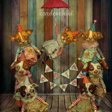 Дрессированные собачки и кот от Kardenchiki art dolls