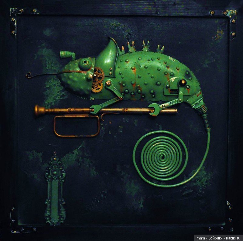 Скульптуры из мусора в стиде стимпанк (фото 6)