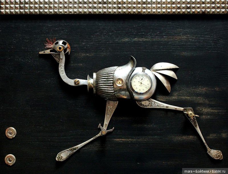 Скульптуры из мусора в стиде стимпанк (фото 7)