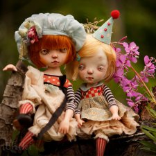 Ксюша и Пуся, авторские куклы Kardenchiki art dolls