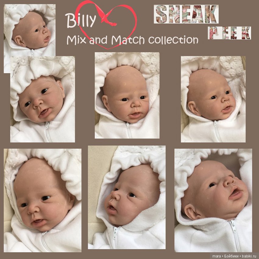 Молд для куклы реборн Billy от скульптора Adrie Stoete