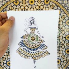 Эскизу женских нарядов от архитектора Шамех Блуви