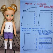 Выкройка колготок и гольф для куклы Дисней Аниматорс