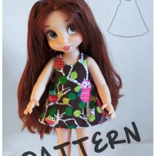 Выкройка платья А-силуэта для куколок Дисней Аниматорс