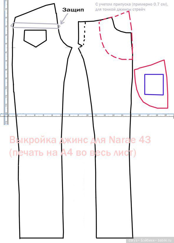 Выкройка джинс для Narae 43 (фото 2)