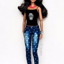 Узкие брюки для куклы от Ольги Сергиной