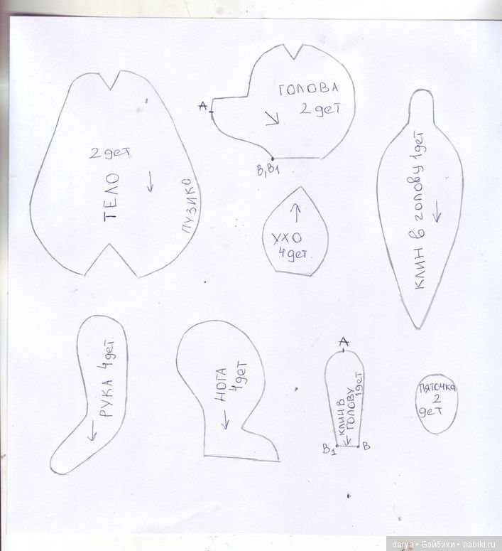 Выкройка собачки тедди от Татьяны Лысенко (фото 2)