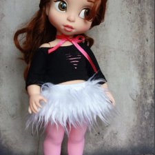 Выкройка кофты со спущенным рукавом и разрезами в виде сердечка для кукол  Disney Animators от Марины Быковой