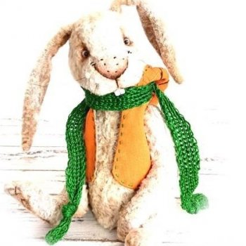 Зайка тедди с выкройкой от Ирины Кучеровой