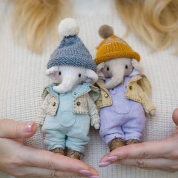 Трогательные слоники от Натальи Добудько  с выкройкой