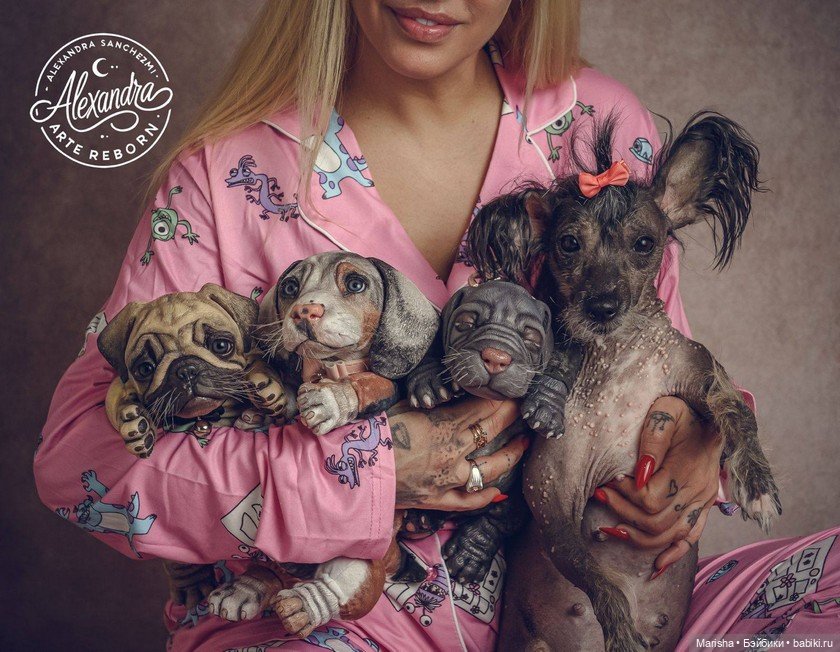 Сердце не видит отличий: трогательная история трех щенков-реборнов от Alexia Sanchez