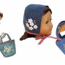 Ретро-шляпка и сумочка для куклы