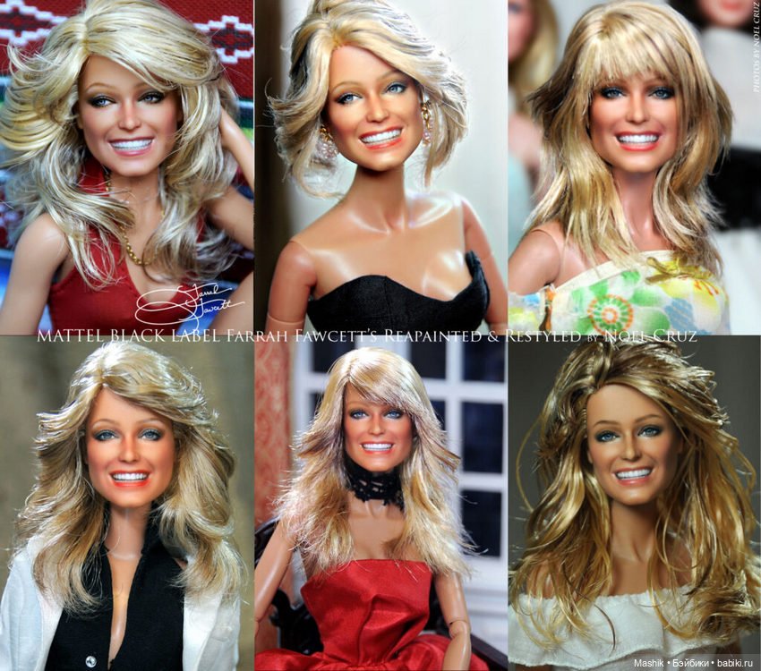 Портретный OOAK куклы Mattel Black Label Farrah doll, автор Noel Cruz (фото 7)