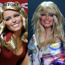 Портретный OOAK Фарры Фосетт, использована кукла от Mattel, автор Noel Cruz