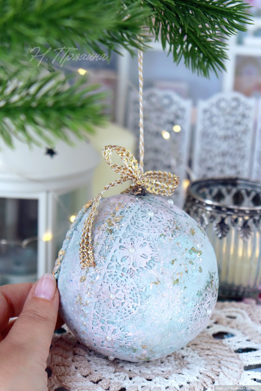 Ёлочный шар в викторианском стиле (фото 6)