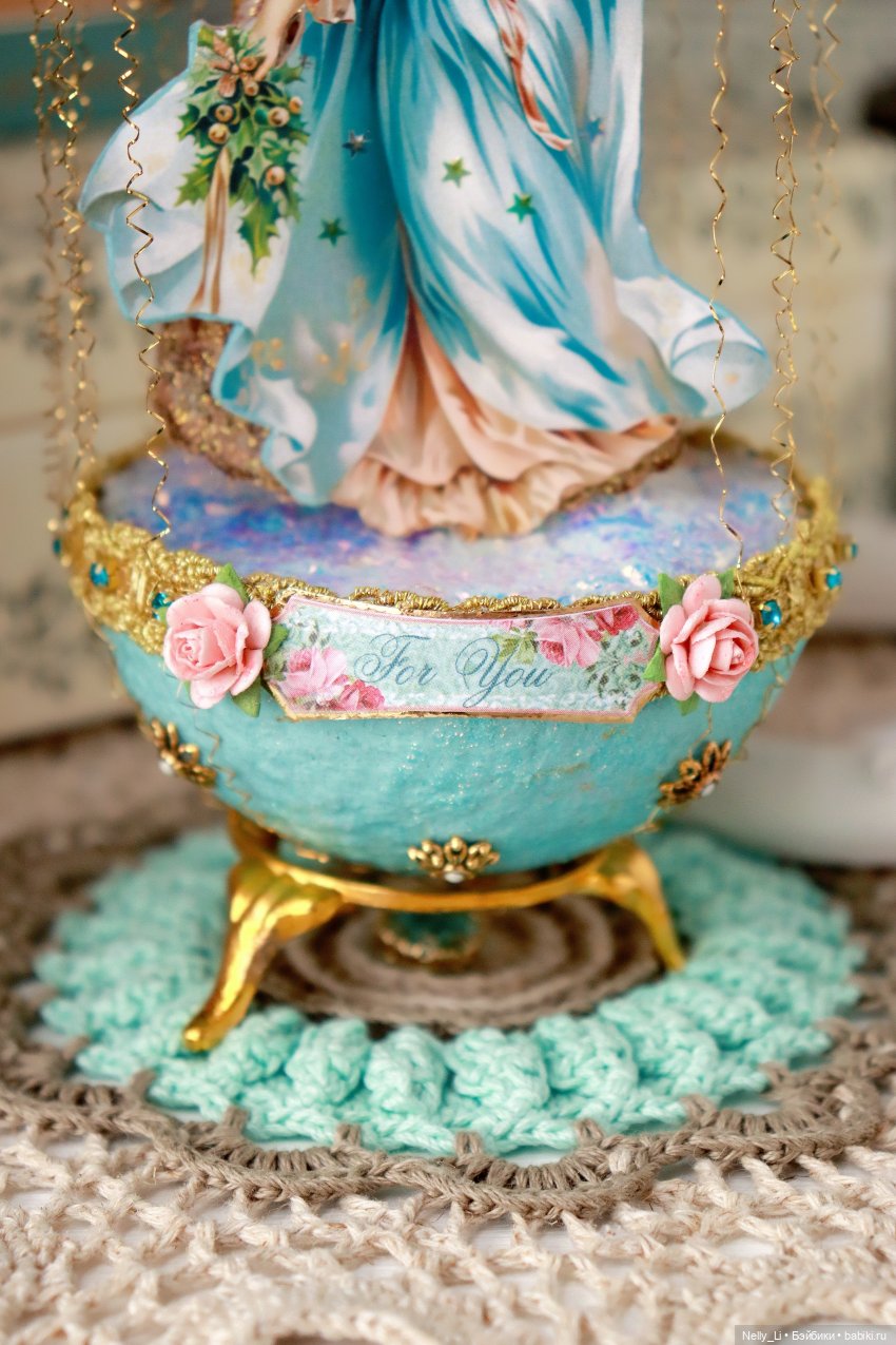 Ёлочная игрушка «Ангел» в старинном стиле (фото 4)