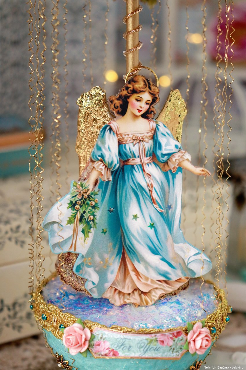 Ёлочная игрушка «Ангел» в старинном стиле (фото 7)