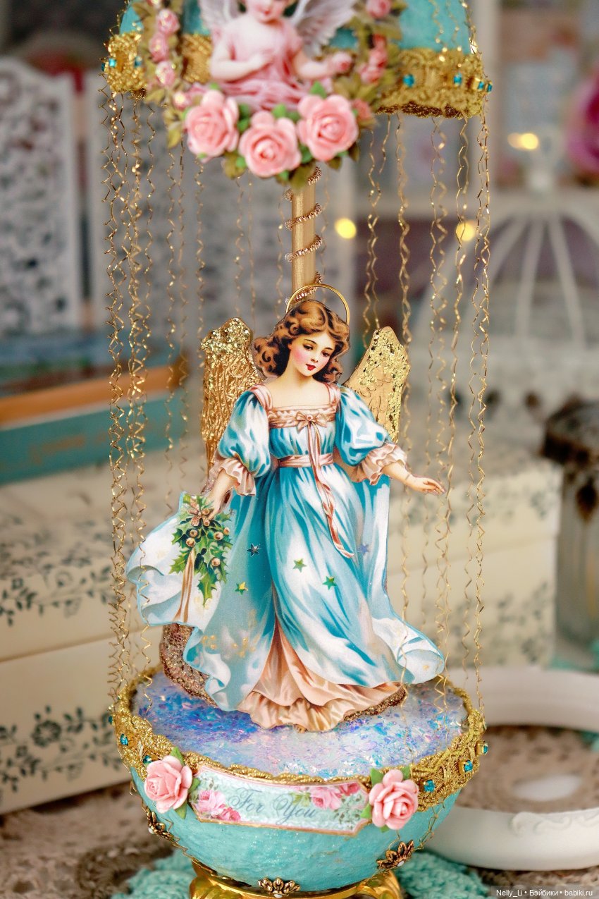 Ёлочная игрушка «Ангел» в старинном стиле (фото 2)