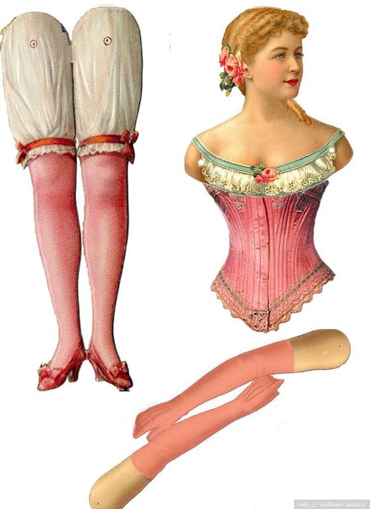 Ещё одна милая картонажная кукла Фанни в ретро стиле (фото 5)