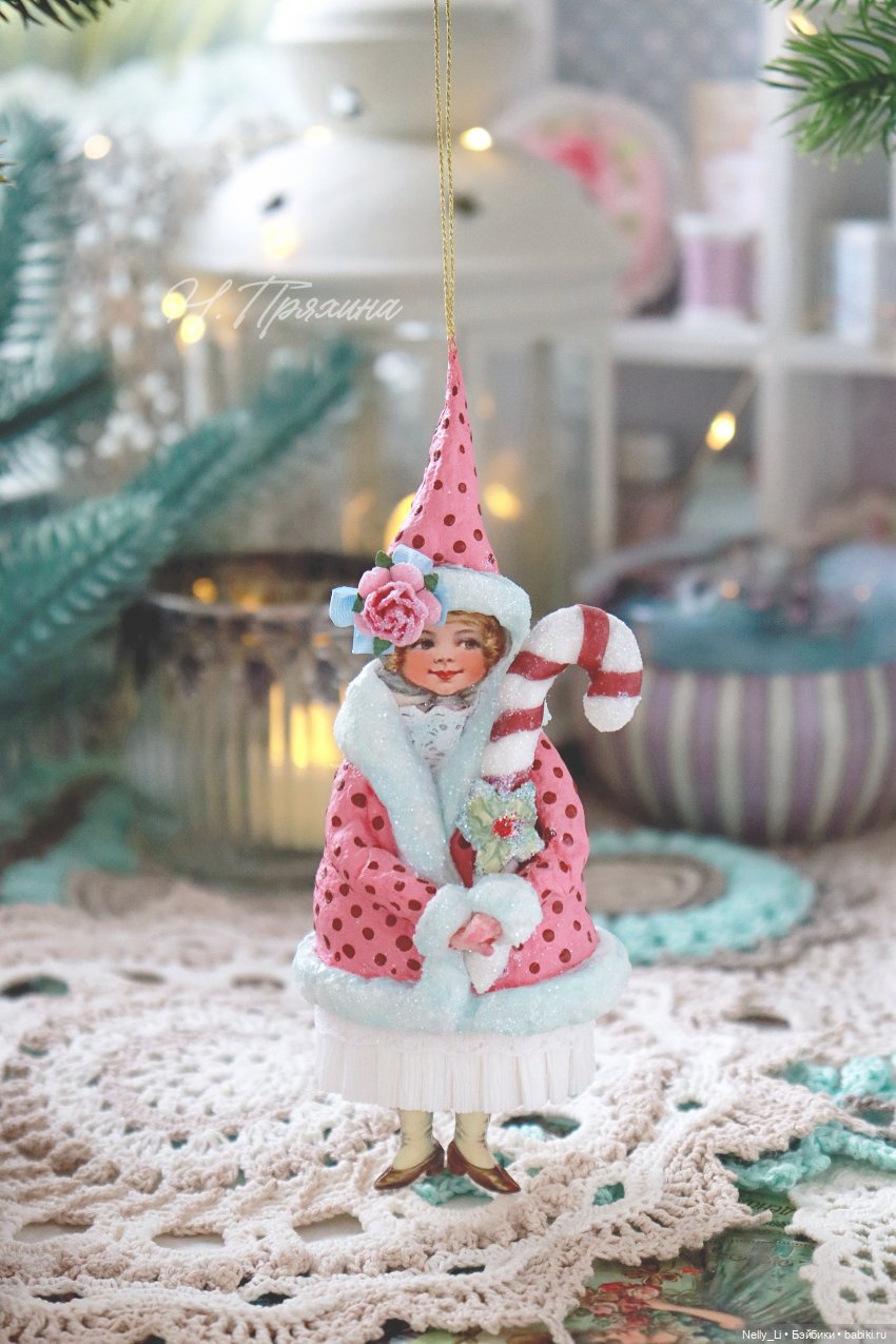 Ёлочная ватная игрушка в стиле Tilda