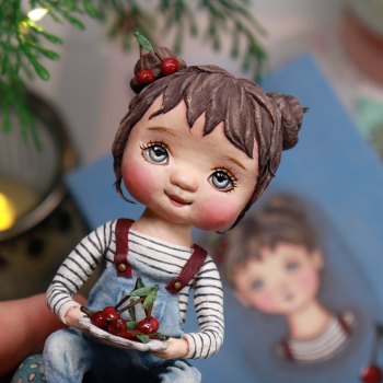 Вишенка. Ватная игрушка.