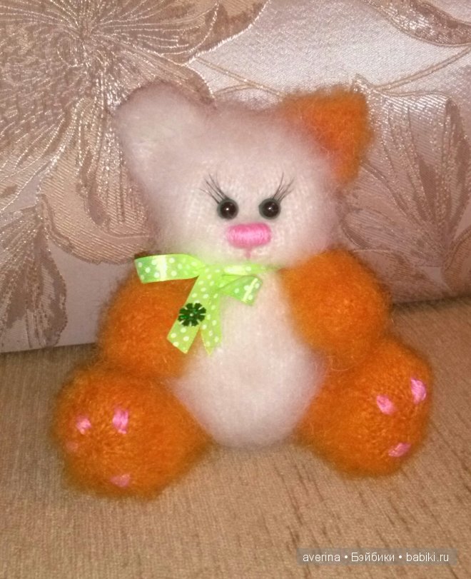 Мишка Теддик и котенок Рыжик. Авторские игрушки ручной работы (фото 2)