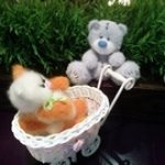 Мишка Теддик и котенок Рыжик. Авторские игрушки ручной работы