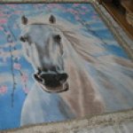 Символ года в интерьере квартиры. МК по созданию огромной"гобеленовой" картины.