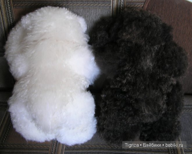 Разномастная двойня. Мишки из натурального меха