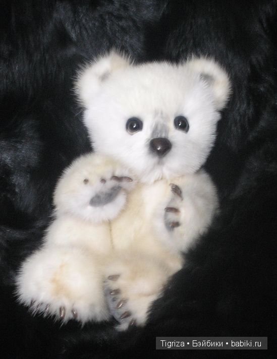 Полярный мишка тедди из натурального меха