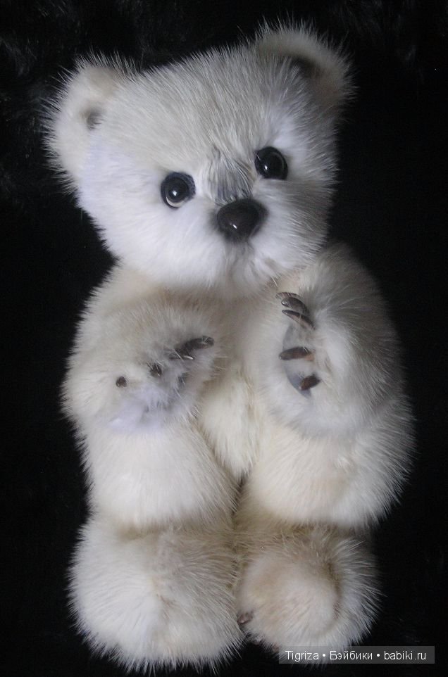 Полярный мишка тедди из натурального меха