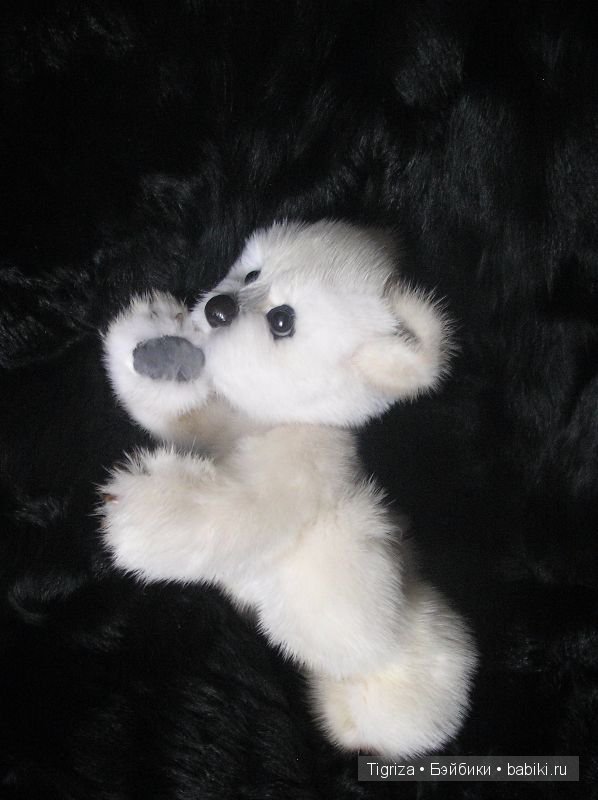 Полярный мишка тедди из натурального меха