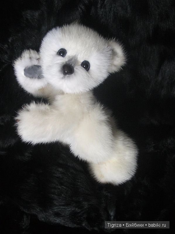 Полярный мишка тедди из натурального меха