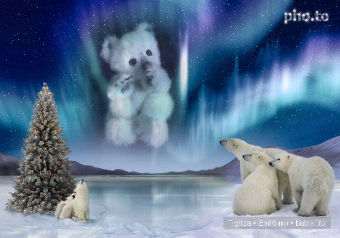 Полярный мишка тедди из натурального меха (фото 3)