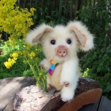 Поросенок-тедди из натуральной норки