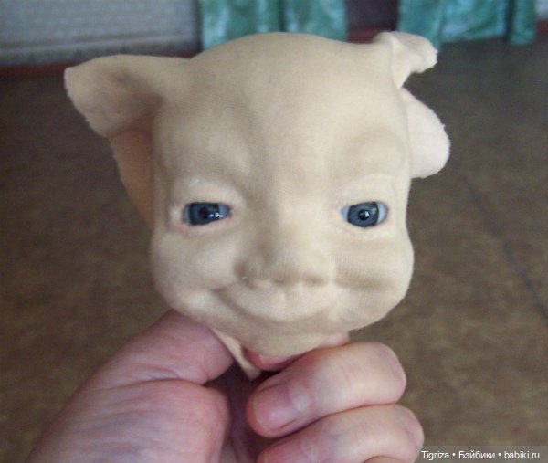 Шьем вместе. Текстильного младенца. Часть 6. Обтяжка головы трикотажем. Завершение (фото 7)