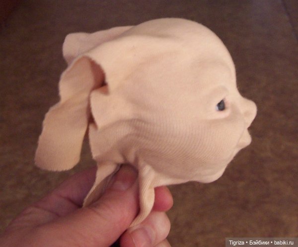 Шьем вместе. Текстильного младенца. Часть 6. Обтяжка головы трикотажем. Завершение (фото 5)