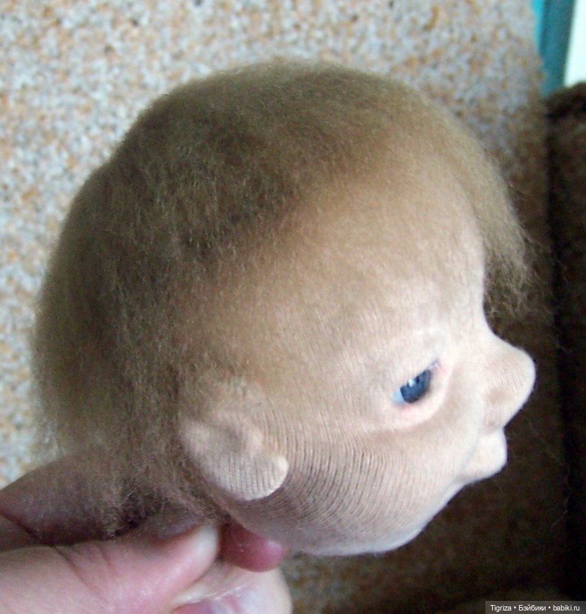 Шьем вместе. Текстильного младенца. Часть 7. Вживление волос