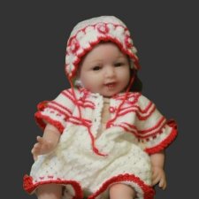 комбинезон для куклы, вязаный комплект