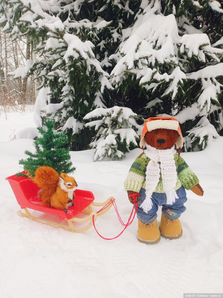 Предновогоднее. Как Мишка за ёлочкой в лес ходил